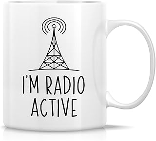 Retreez Funny Mug For Radio Host - I'm Radio Active Mug - 11 Oz Ceramic Coffee or Tea Cup - Humorous Radio Broadcasting Gift for Radio DJs, Podcasters, Podcast Host - Birthday, Holiday, Thank-You Gift