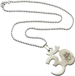 Sullery Om Shirdi Saibaba Silver Stainless Steel Pendant Necklace Chain Pendant Necklace Chain for Men and Women Price In India