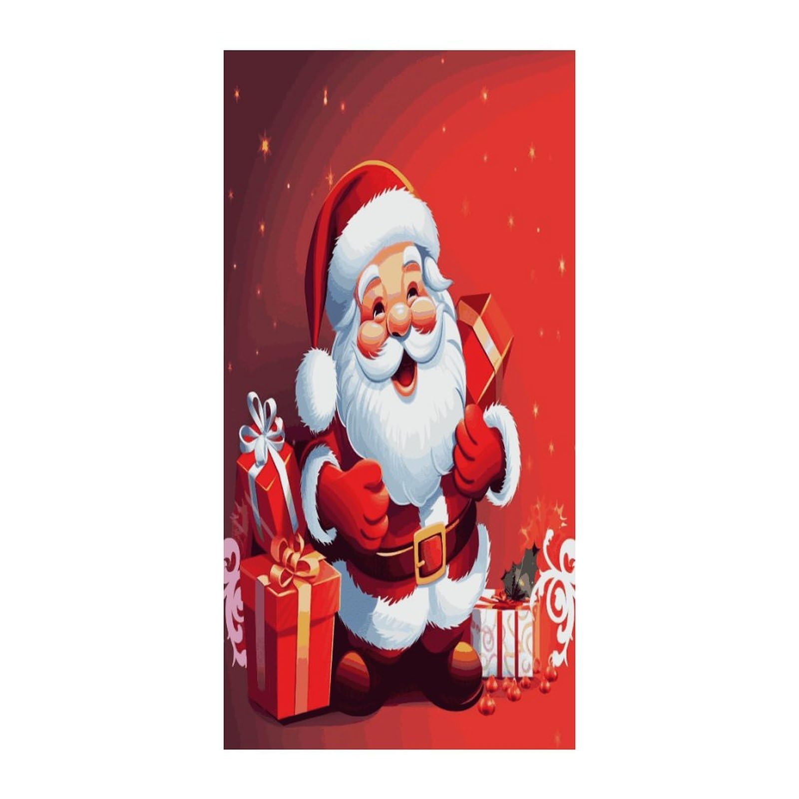Khauerbc Style Santa Claus Xmas Gifts Blackout Curtains For Light Filtering Doorway Curtains .Room Divider Curtain As Sliding Door/Closet/Patio。French Door Curtain 70 * 35.4 Inch For Home Decors.