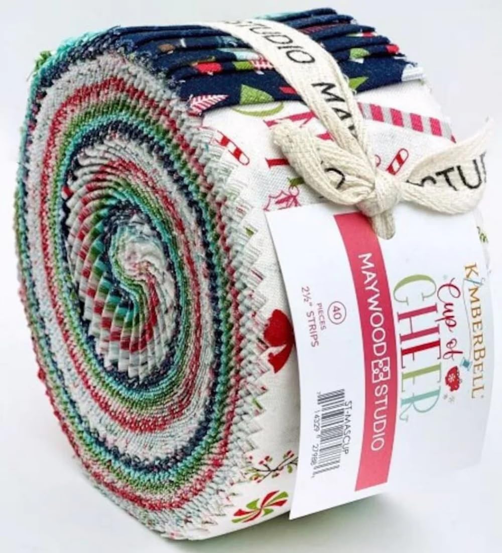 Maywood Studio Assorted Kim Christopherson Cup Of Cheer Strips 40 2.5-Inch Strips Jelly Roll