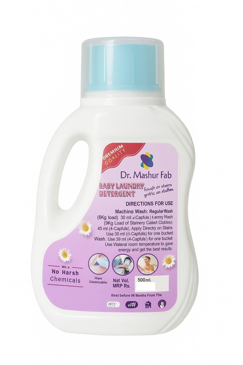 MASHUR FAB | Laundry Detergent for Newborns baby and children - Gentle, Hypoallergenic, Chemical-Free Liquid for Clothes, Stain Remover, Suitable for All skin, Baby Essentials - 1L (1, Bottal)-image-19