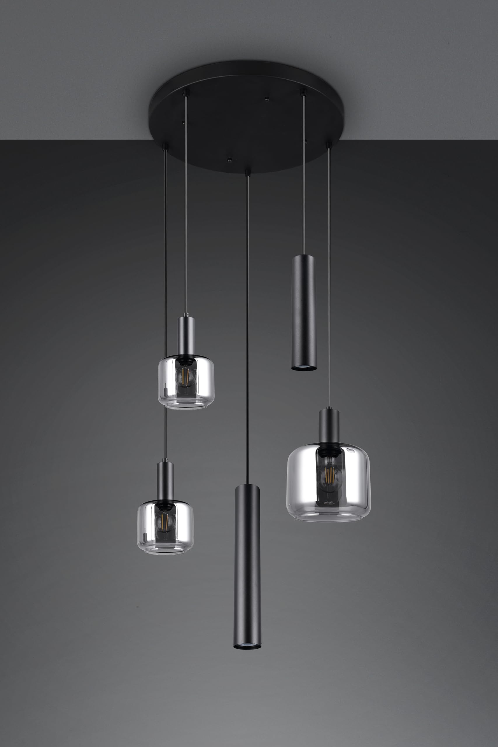 TRIO LIGHTING FOR YOU Sospensione Trio Lighting Mataro 1xe27 2xe14 2xgu10 Opaco - 364130532, Nero