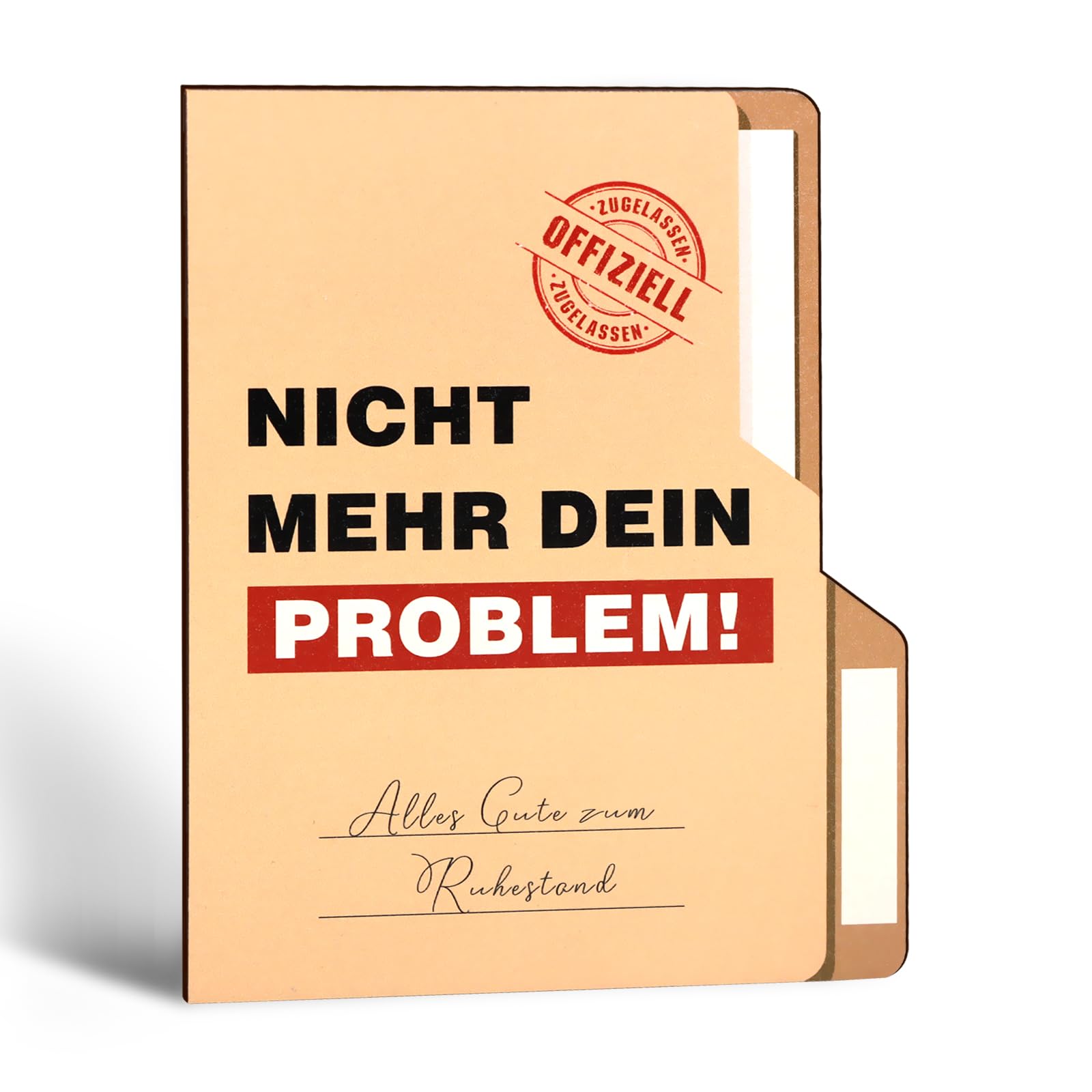Giftota Karte Ruhestand Holz Klappkarte, Karte zum Ruhestand