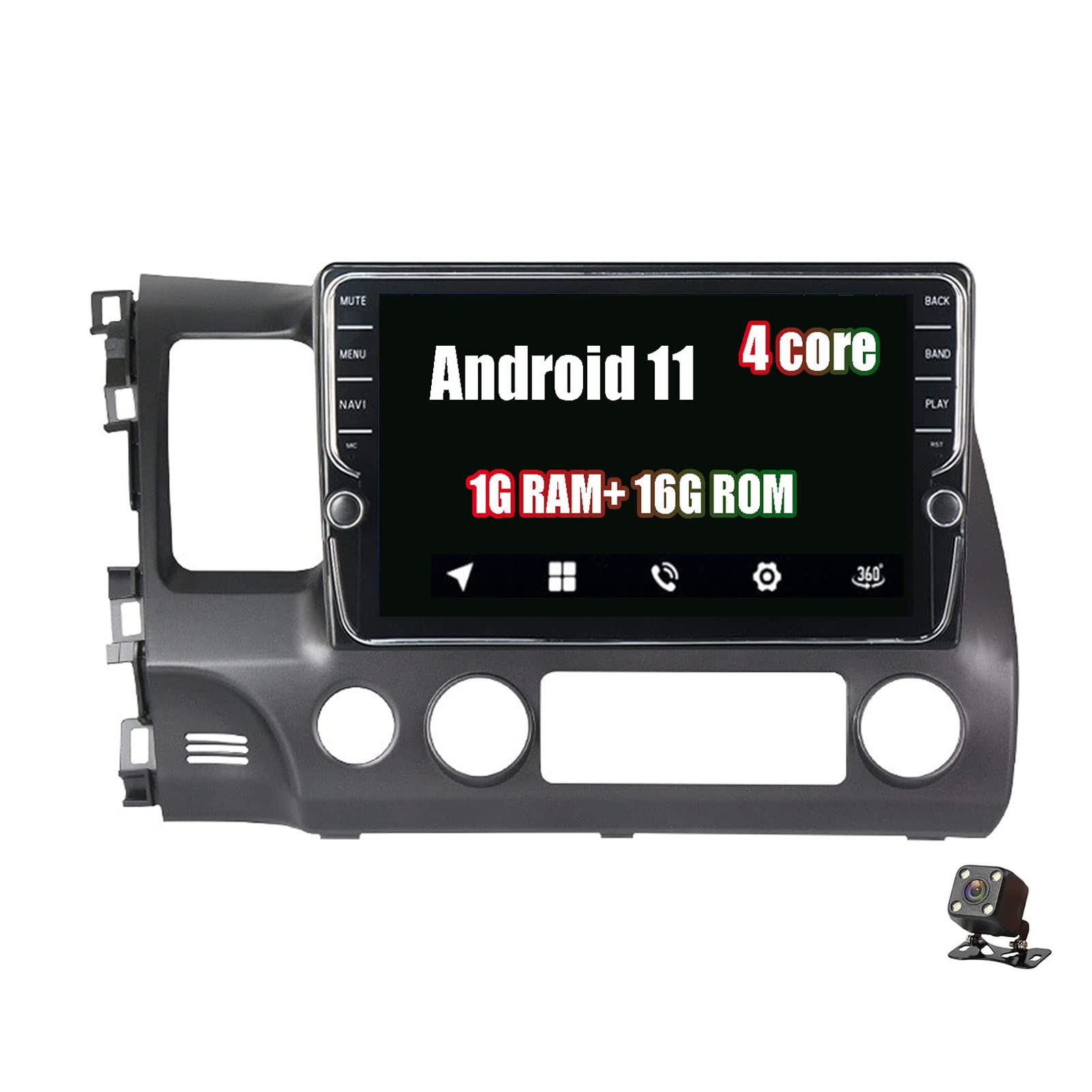 Écran tactile 9" pour Honda Civic 8 avec autoradio GPS Bluetooth et technologie audio DSP