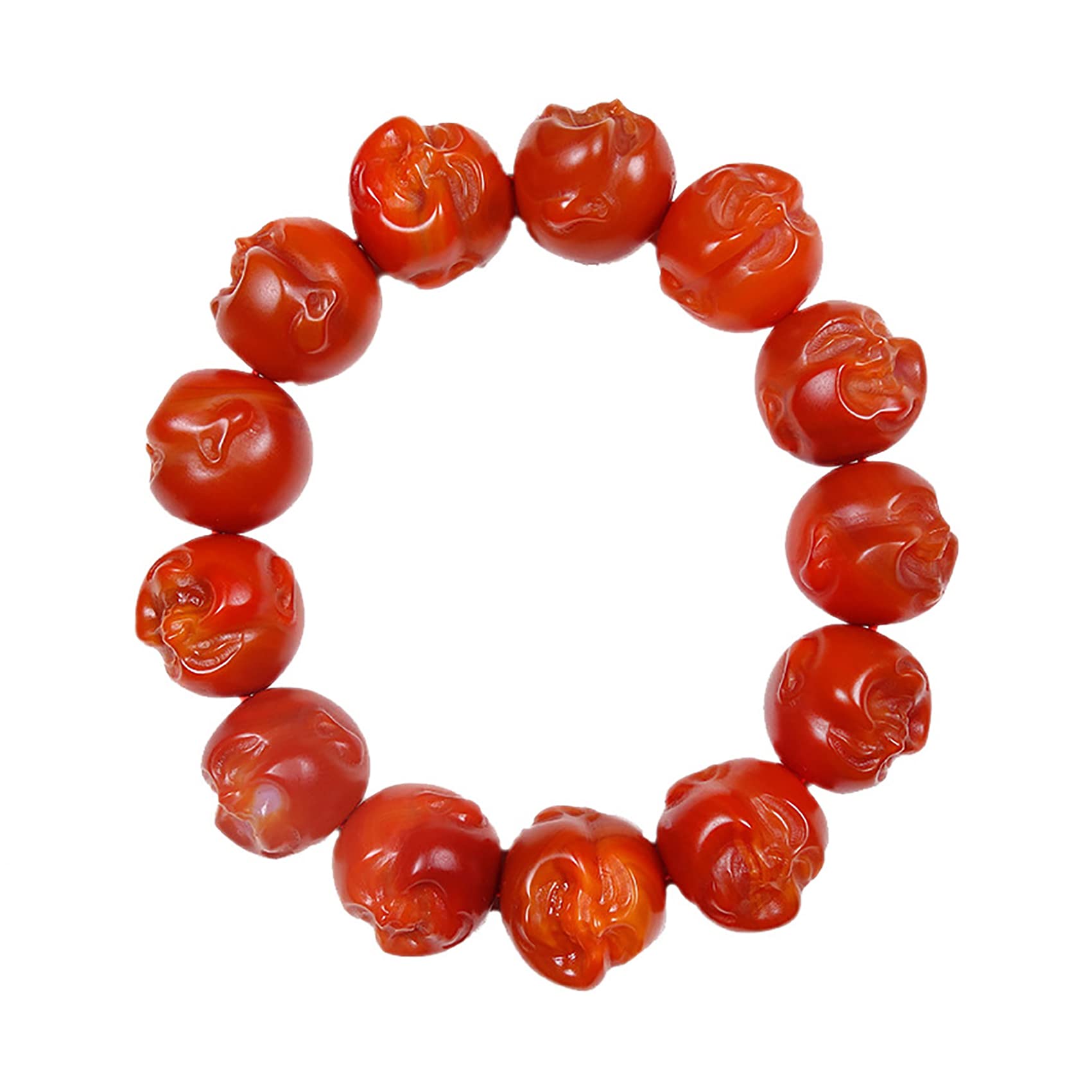 Nzpost Red_16mm Crystal Bracelet,Agate Bracelet, South Red Agate Crystal Bracelet Buddha Charms Amulet For Protect