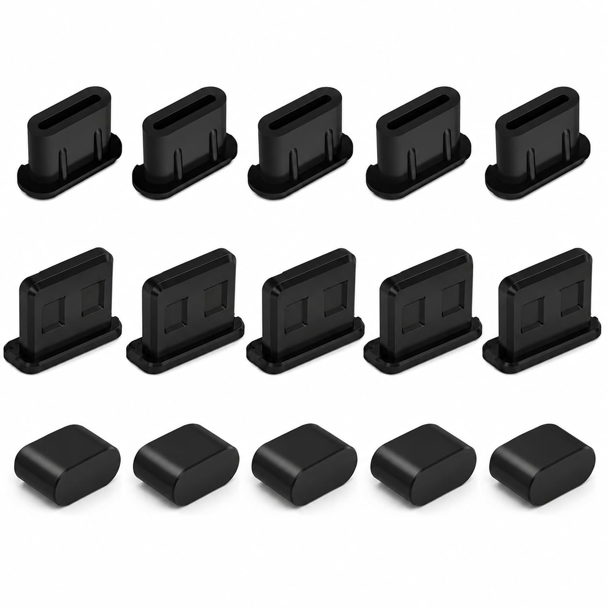 Vishw Enterprise USB Dust Protection Caps Set 15 Pack, USB-C & USB-A Port Covers, Black | PLA 3D Printed, Cable End Caps Included, for Laptop & Tablet, for Smartphone & PC, for Charger & Power Bank-image-33