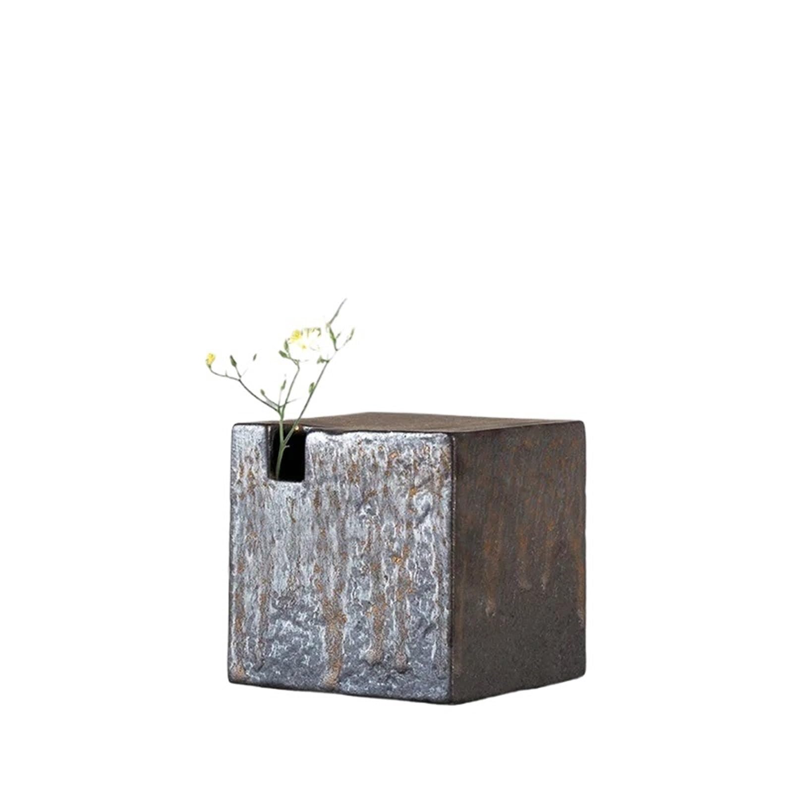 Flower Vase Small Vase Ornaments Crude Pottery Kiln Change Flower Arrangement Tea Ceremony Hydroponic Ceramic Mini(Style05)