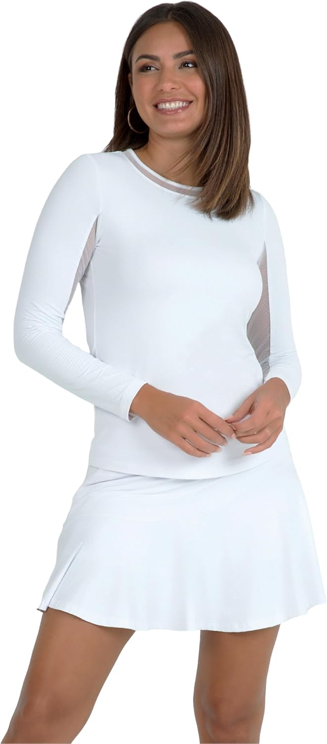 IBKUL Athleisure Wear Sun Protective UPF 50+ Icefil Cooling-Long Sleeve Crew Neck with Mesh-83000