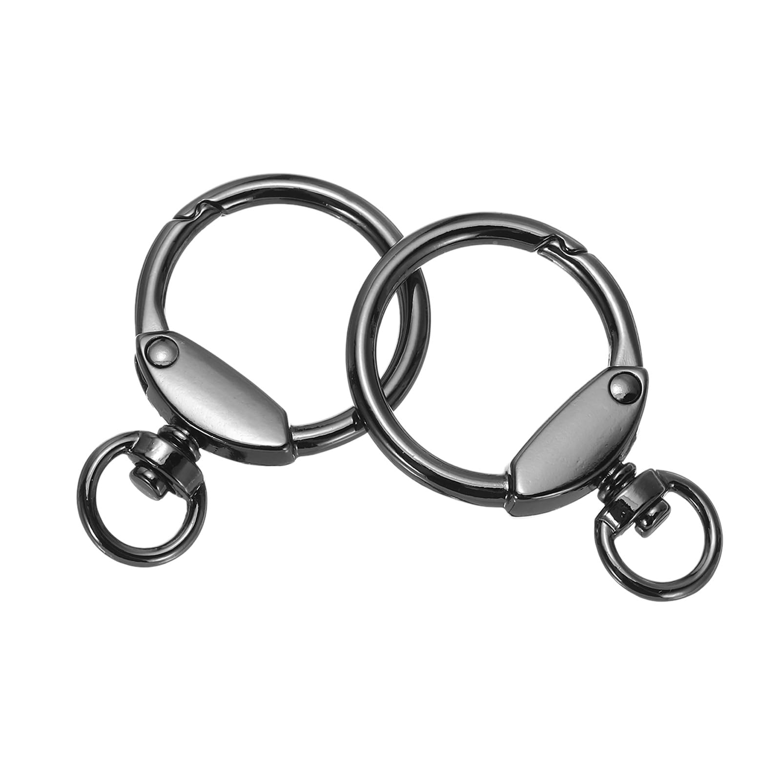 PATIKIL Round Spring Snap Hooks, 12 Pcs Spring O Rings Zinc Alloy Swivel Ring Trigger O Rings Buckle for Purse Handbag DIY Accessory, Black - Image 4