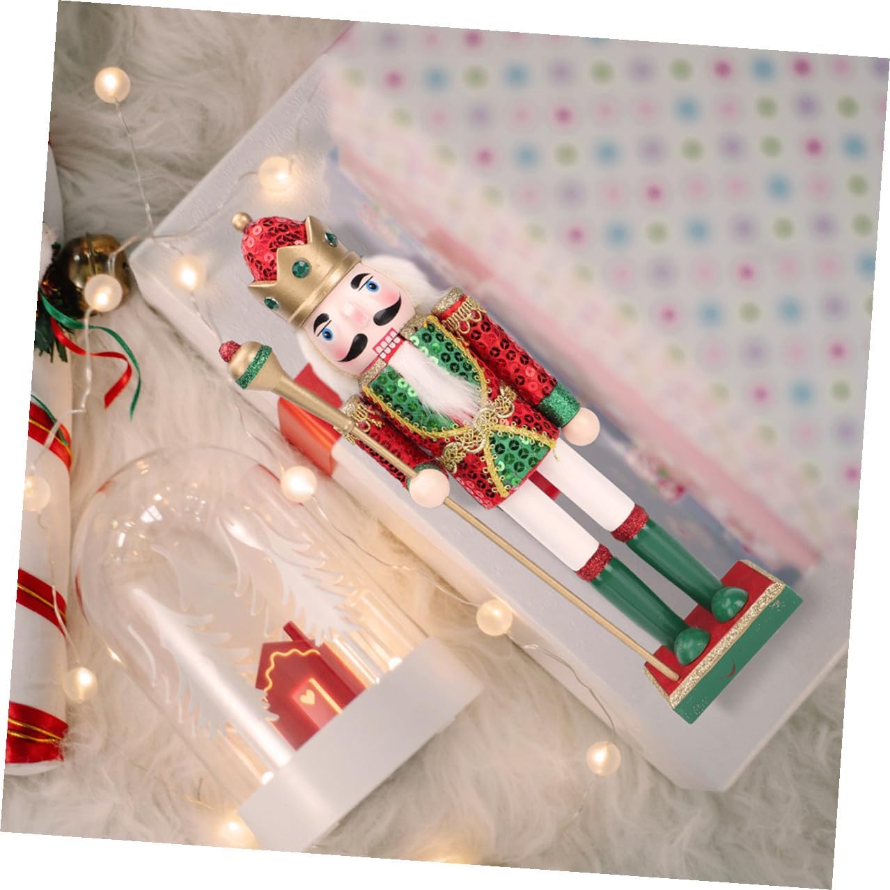 PRETYZOOM Wooden Nutcracker Figurine Puppet Christmas Decor Holiday Nutcracker Ornament for Home and Festival Display