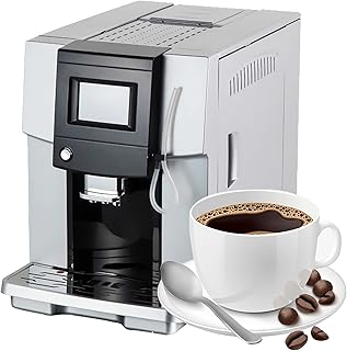 RWGOVLU 200W Automatic Coffee Machine, Espresso Cappuccino Maker, with Independent Milk Froth System & Adjustable Gear, Re...
