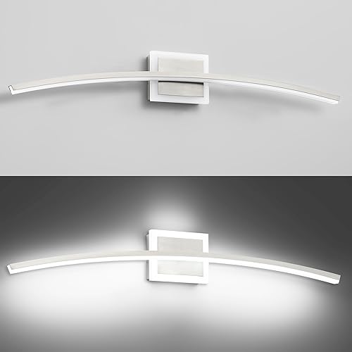 Miniatura 6 de PRESDE Lámpara LED regulable de 32 pulgadas sobre espejo, moderna luz de tocador para baño, barra de iluminación de pared de baño de níquel cepillado
