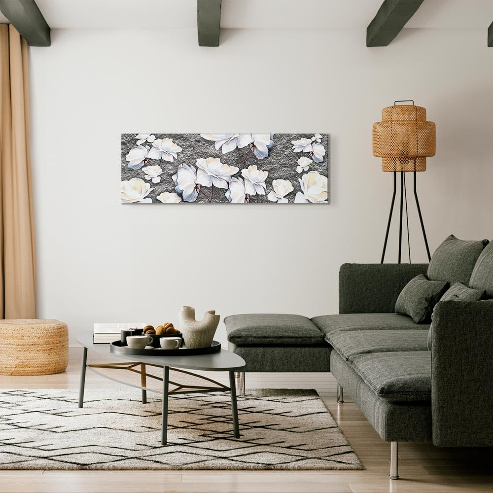 Quadro Su Tela Fiori Di Papavero 135x45 Cm | Stampa XXL Moderna | Decorazione Parete Per Soggiorno E Camera