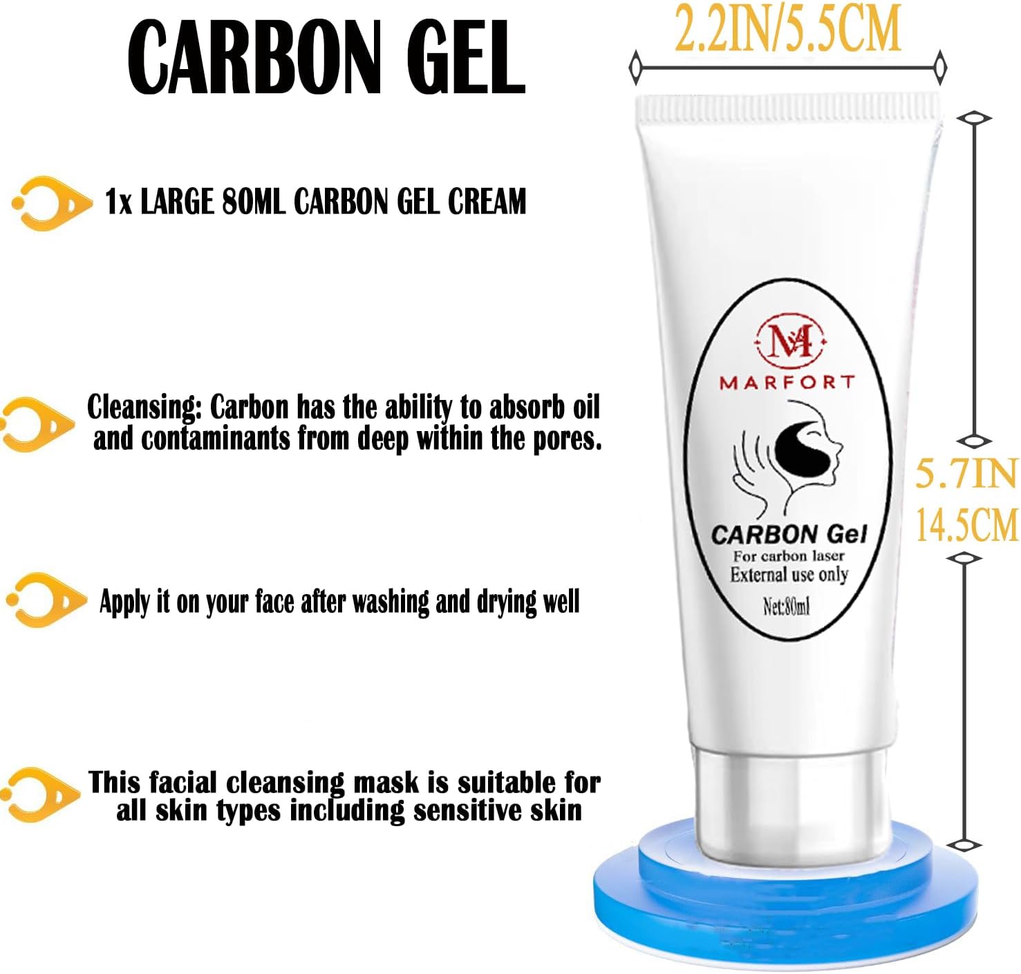 Carbon Peel Cream Gel for Facial Skin Rejuvenation Black Doll Deep Cleaning with Carbon Gel Safe & Effective（80ml）