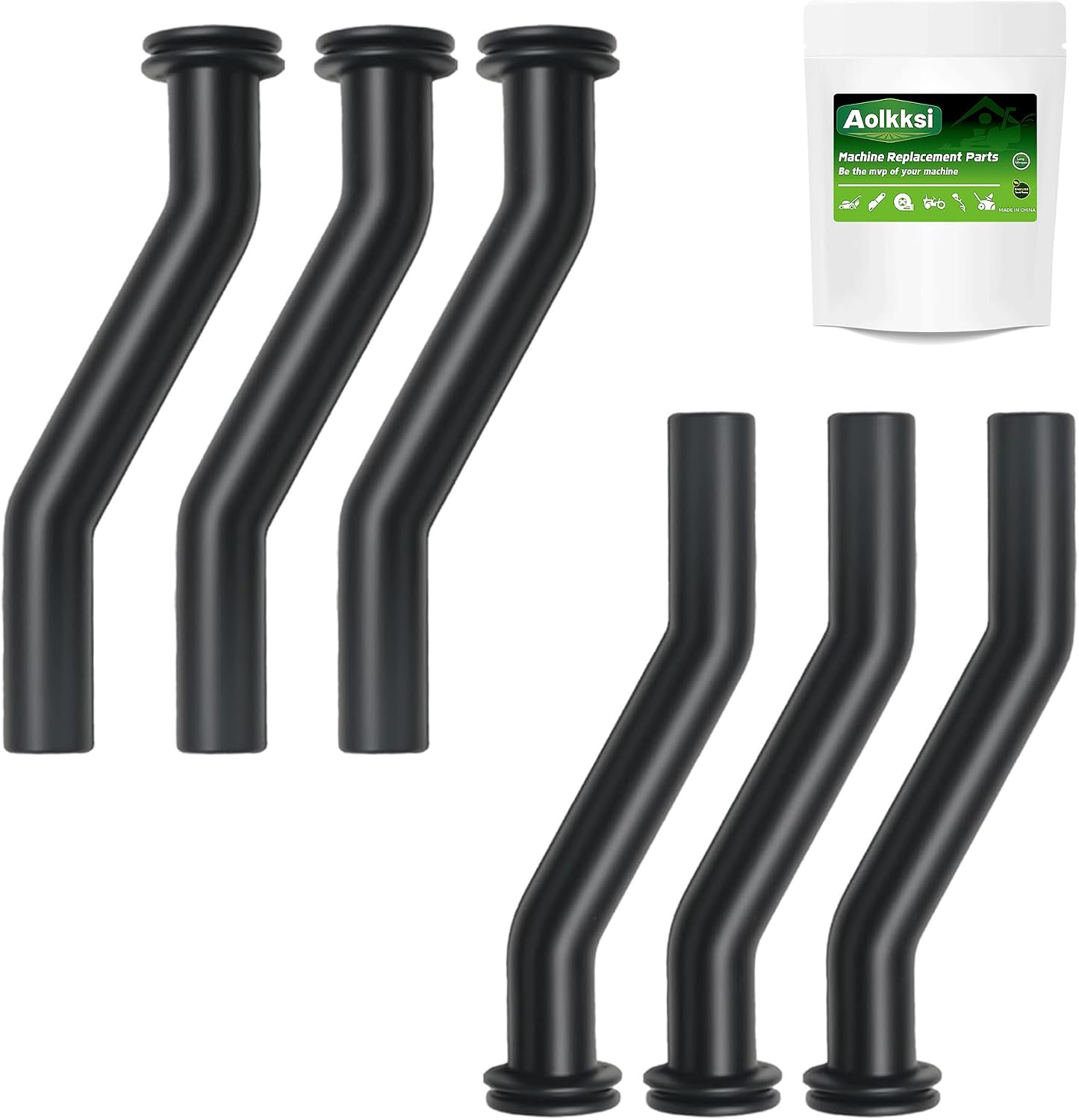 596163 Rubber Vacuum Hose Fit for John Deere D125 D130 D140 D160 D170 B&S Lawn Mower Tractor Replacement Part 593998 797408, 6pcs