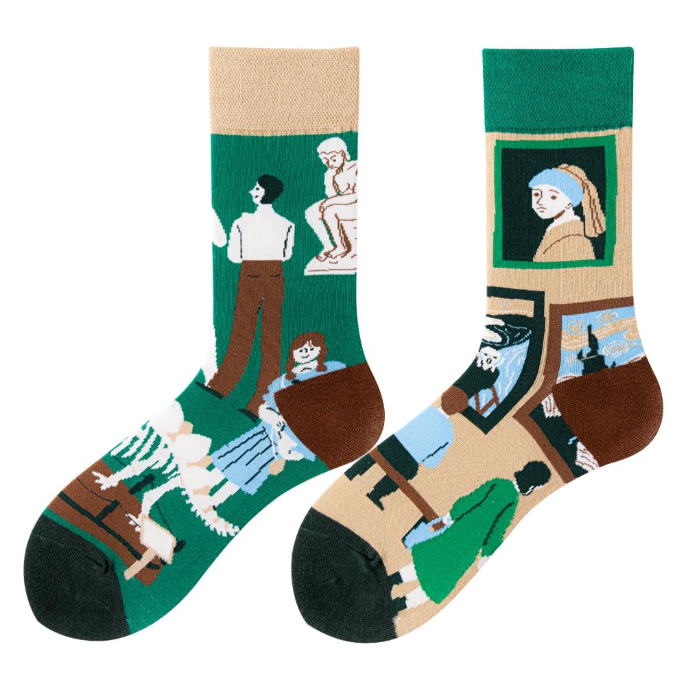 Calcetines Divertidos Unisex para Mujer y Hombre con Diseños Asimétricos en Par - Temas Animales, Comida, Fruta, Deporte y Arte en Algodón - Ideal para Regalos — view 177