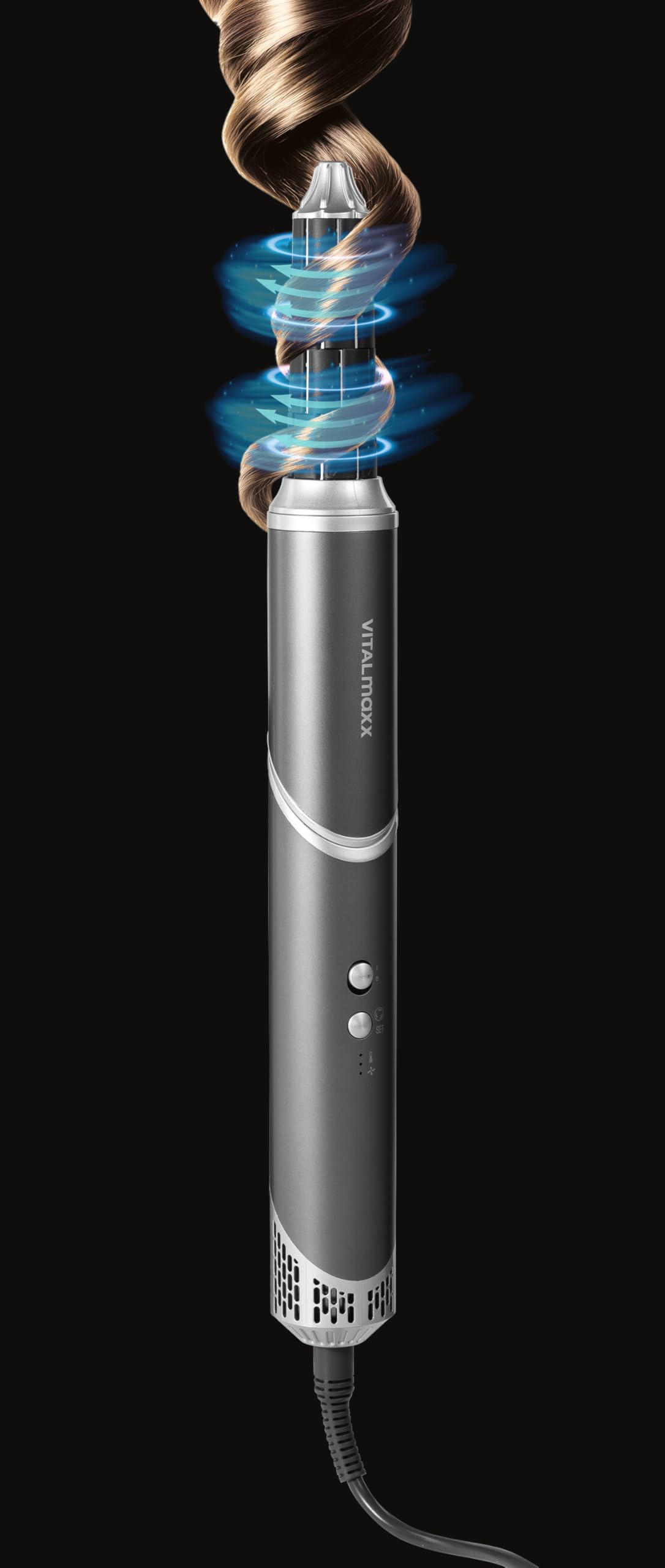 STYLE & SHINE by VITALmaxx Hair Styler Flex Hair Styler Flex, 1500 W, Air Curler, fer à friser et fer à lisser en un seul | 5 embouts et 3 niveaux de température | Remplace les bigoudis | Avec