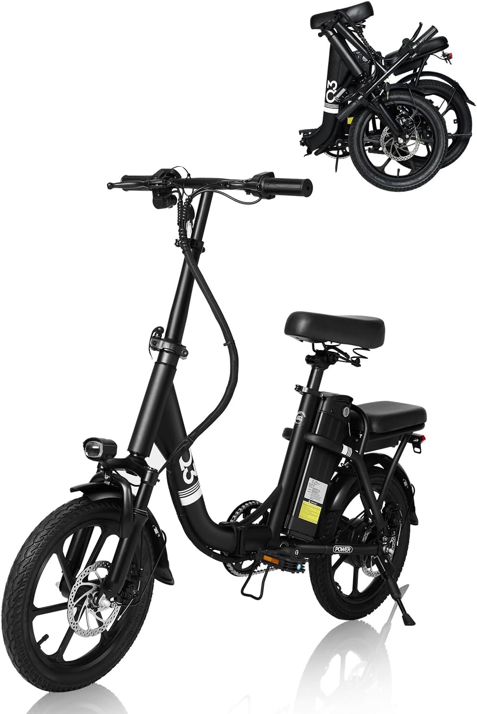 EBike for Adults, 14″/16” Folding Electric Bicycle for Adults, 36V 12Ah Built-in Removable Battery, 22MPH, Foldable Electric Bicycle with 350W High Brushless Motor, City Commuter, 3 Modes EBike for Adults, 14″/16” Folding Electric Bicycle for Adults, 36V 12Ah Built-in Removable Battery, 22MPH, Foldable Electric Bicycle with 350W High Brushless Motor, City Commuter, 3 Modes