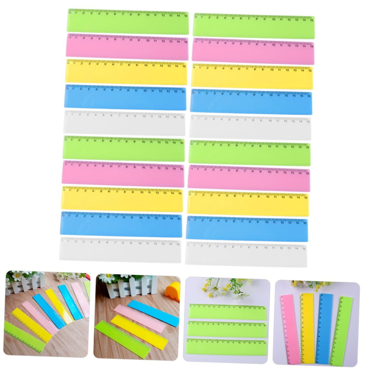 VILLCASE 5 Sätze Buntes Lineal Wiederverwendbare Lineale Messlineale Aus Kunststoff Neuartige Farbige Lineale Lineal Für Das Klassenzimmer Bunte Herrscher Lineale Malen Plastik 25 Stück * 5