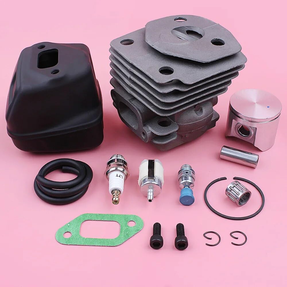 Kit de pistón de cilindro de 47 mm, for Husqvarna 357 359, silenciador de escape, junta de perno, línea de filtro de combustible, pieza de repuesto de motosierra Conjunto de pistón de motosierr