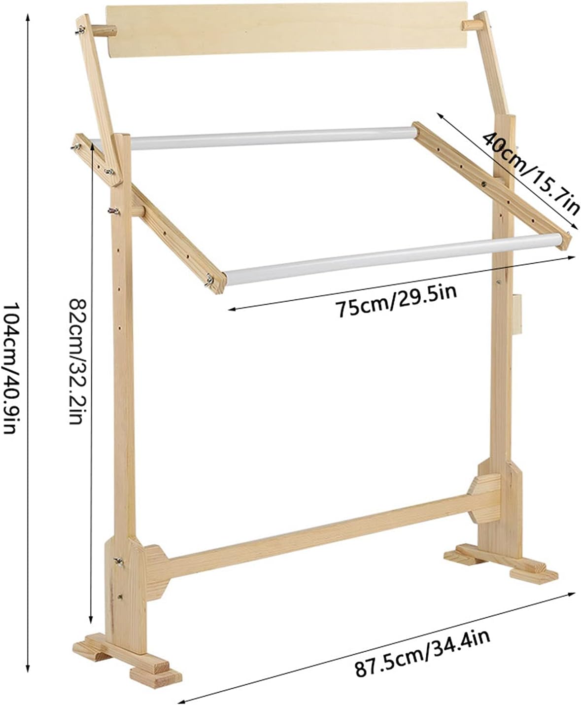 Adjustable Embroidery Stand, Large Size Wood Frame Embroidery Hoop Stand Rotated Cross Stitch Stand for Cross Stitch Needlework Sewing Tools