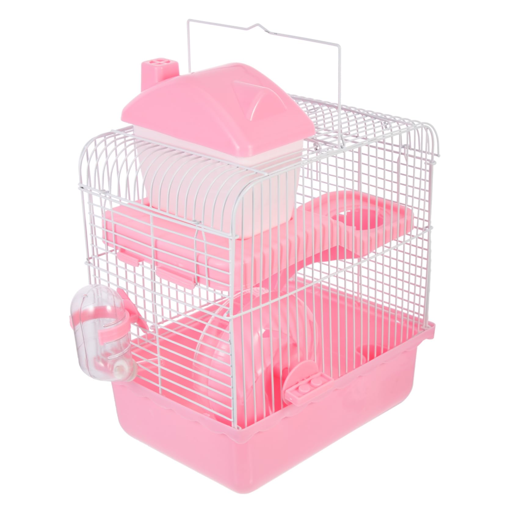 COLLBATH Chinchilla Spielzeug Hamsterhaus in Schlossform Doppelwandig aus Abs und Eisen Rosa Sicher zum Spielen Ruhen und Fressen für Kleintiere