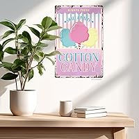 Vista 6 de Cartel de metal con texto en inglés «Sweet Fluffy Cotton Candy» con texto en inglés «Retro Print», póster decorativo para pared, decoración