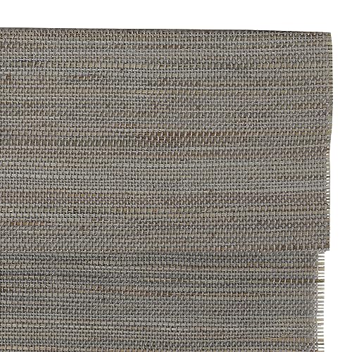 Image of TWOPAGES No Drill Ramie Cordless Roman Shade for Indoor Windows Custom Made Roman Blind Light Filtering Roman Window Shade Blackout, Windswept, 1 Piece
