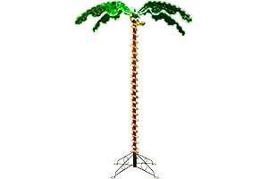 Tangkula 5FT Led Lighted Palm Trees for Outside Patio, Hawaii-Style Lighted Coconut Palm Tree
