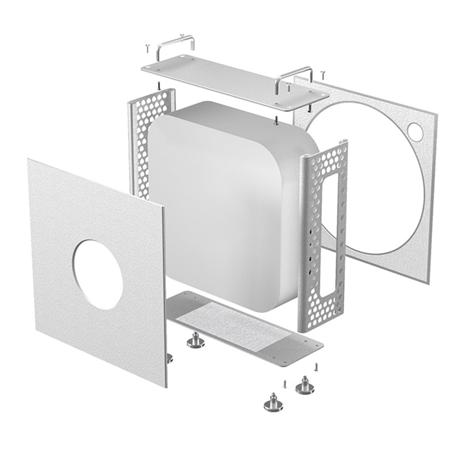 Supporto verticale del telaio della lega di alluminio per MiniM4 Desktop Dissipazione di calore Caso Holder Offering Stabilità & Raffreddamento