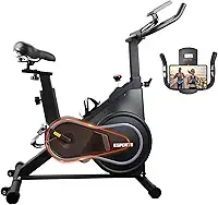 Hivento Bicicleta Ergométrica com Volante de 8 kg, Capacidade de 150 kg e Baixo Nível de Ruído, Bike Ergometrica com Suporte para Tablet e Suporte para Garrafa de Água(preto)
