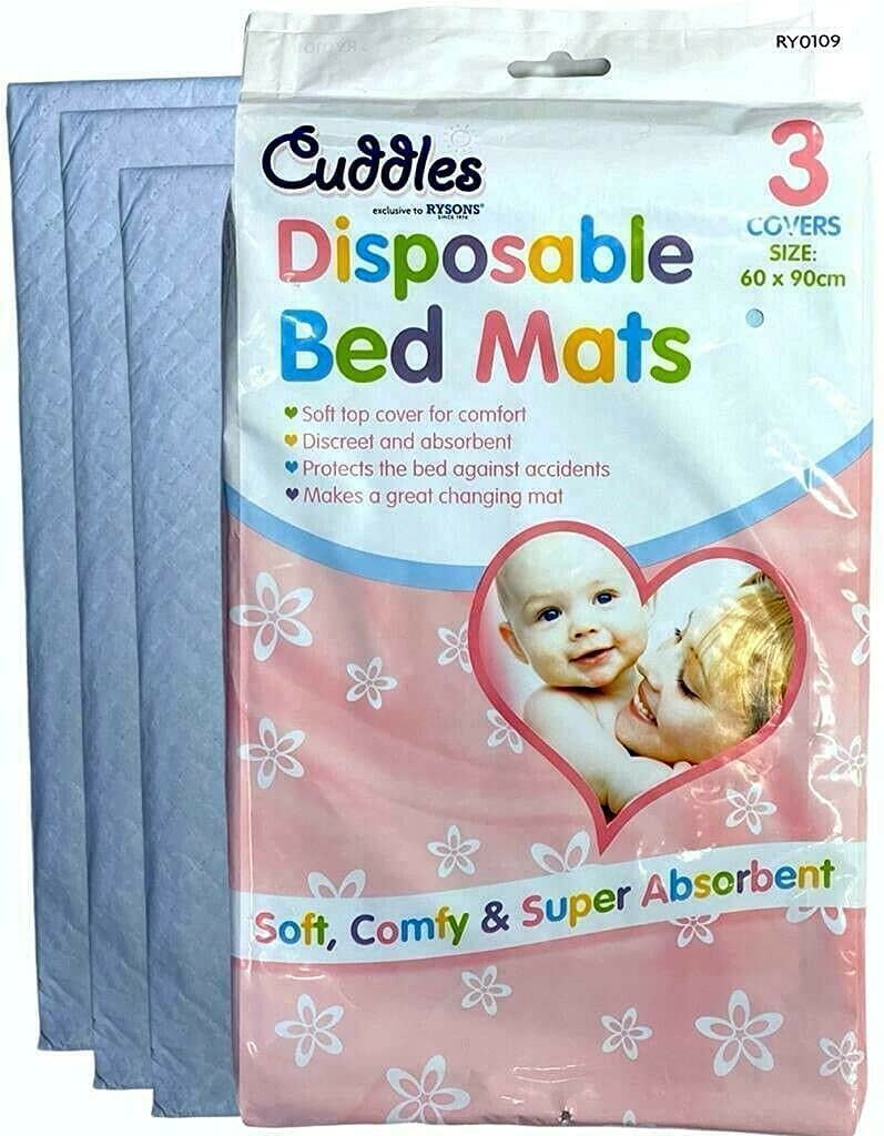 Alfombrillas de cama desechables para adultos y niños, para bebés, súper absorbentes, grandes sábanas, protector de colchón, protección de noches secas, colchoneta de 60x90 cm, 3 unidades