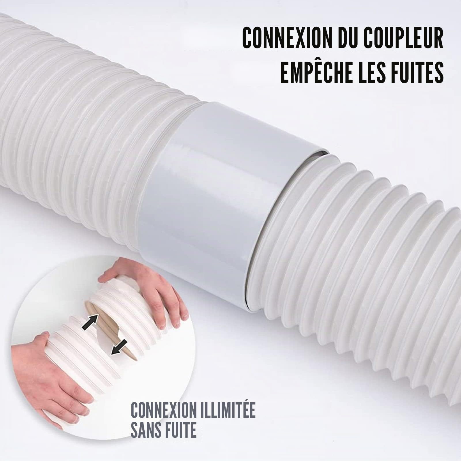 Tuyau de climatiseur portable Diamètre 15cm Climatiseur Mobile Tuyau évacuation Climatiseur Mobile pour climatiseur d'échappement Compatible avec Les climatiseurs Mobiles LG,Delonghi et Autr