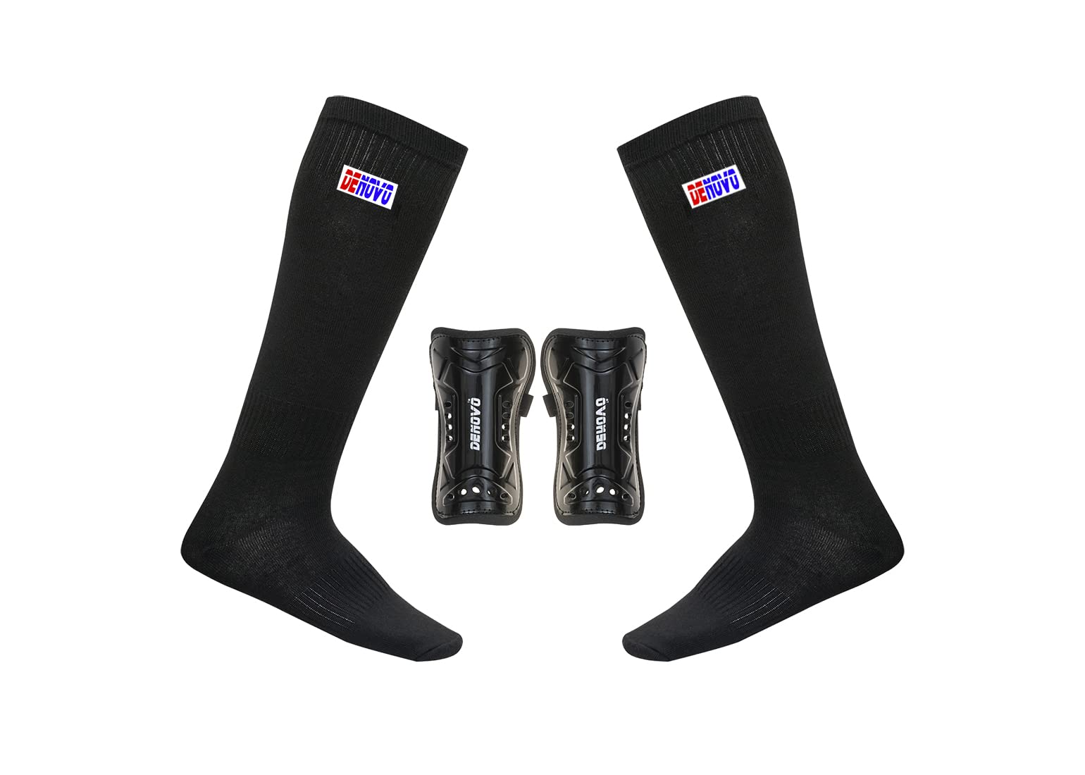 DeNovo New Shin Guard and Lycra Socks Football Kit (B0785WJ17H) Amazon Price History, Amazon Price Tracker