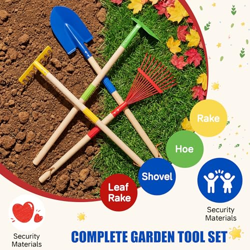 Set de herramientas de jardinería 4 piezas con guantes y bolsas miniatura 4