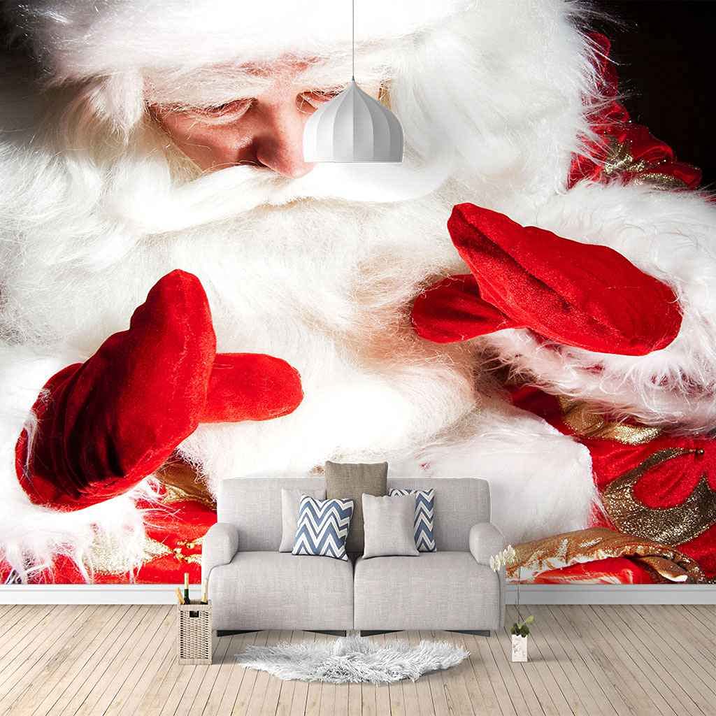Poster mural Père Noël XL auto-adhésif en toile de qualité