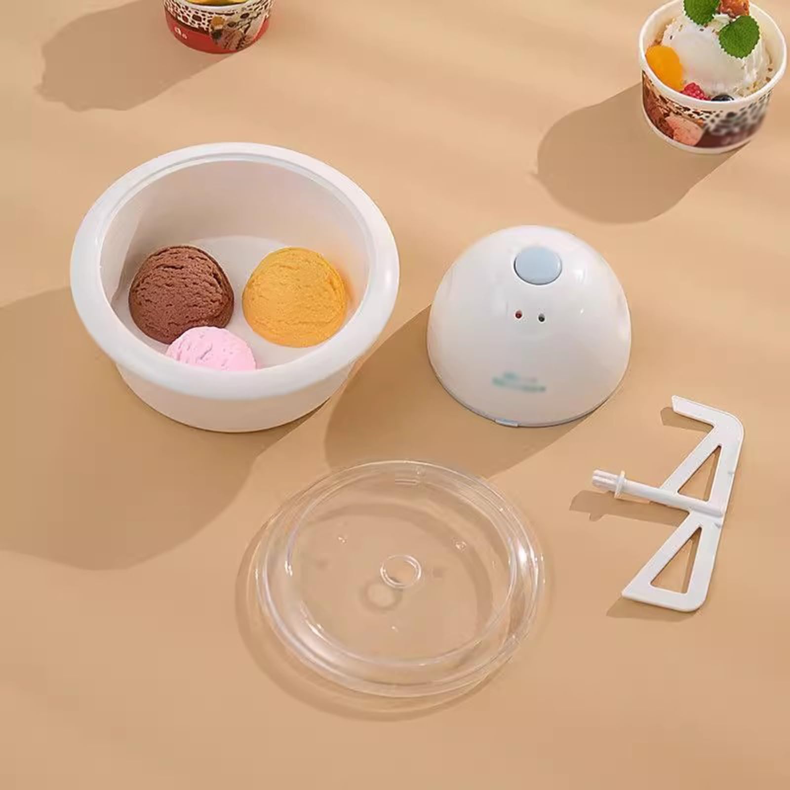 Heladera Máquina for hacer helados eléctrica, mini máquina for hacer helados for niños, pequeña máquina for hacer helados de cono dulce hecha en casa completamente automática Maquina de Helado