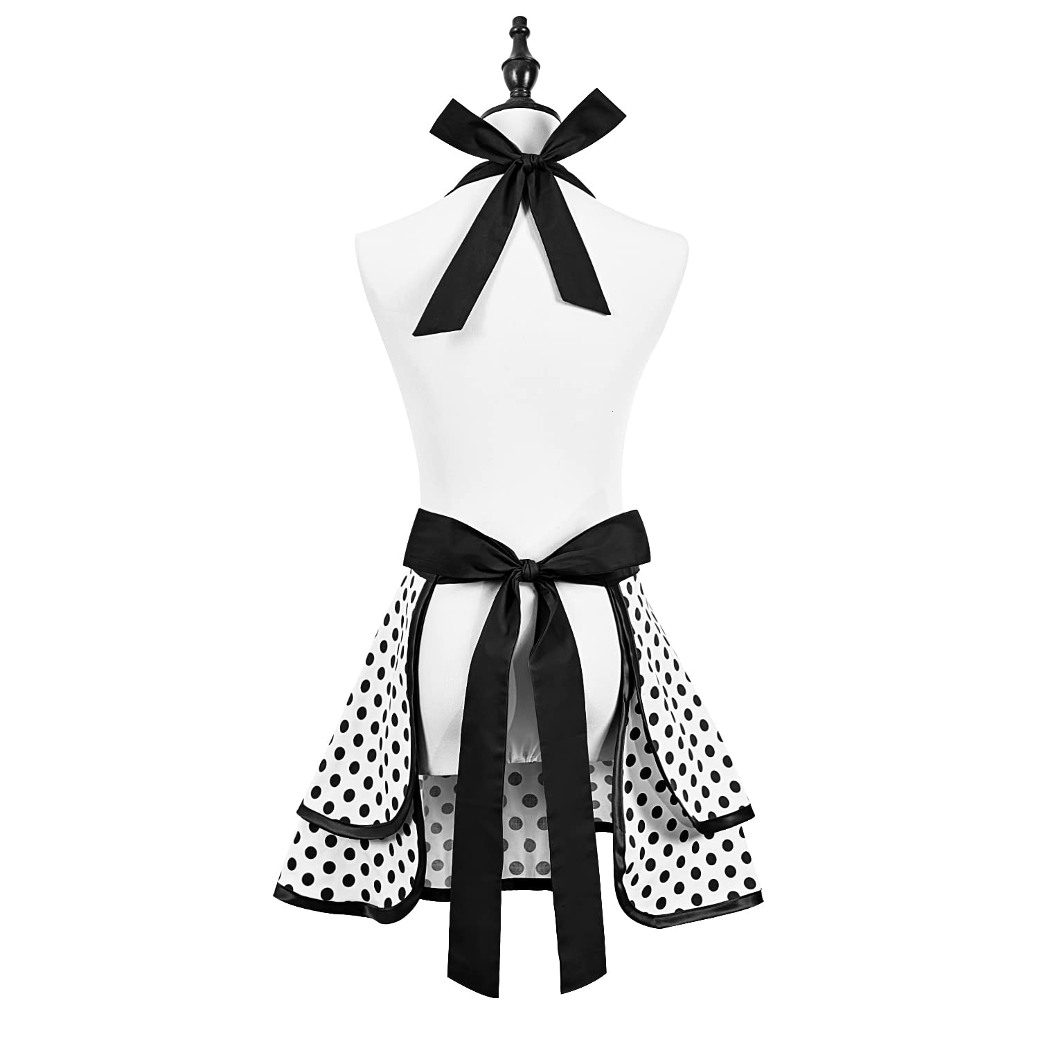 Violet Mist - Delantal para mujer, estilo de los años 50, diseño retro de lunares de algodón con extra horneado