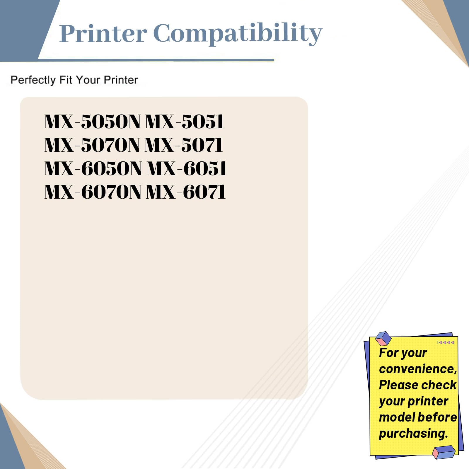 MX60NUSA MX-60NU-SA - Unità tamburo compatibile per stampanti Sharp MX-5050N, MX-5051, MX-5070N, MX-5071, MX-6050N, MX-6051, MX-6070N, MX-6071, confezione da 1 pezzo, colore: giallo