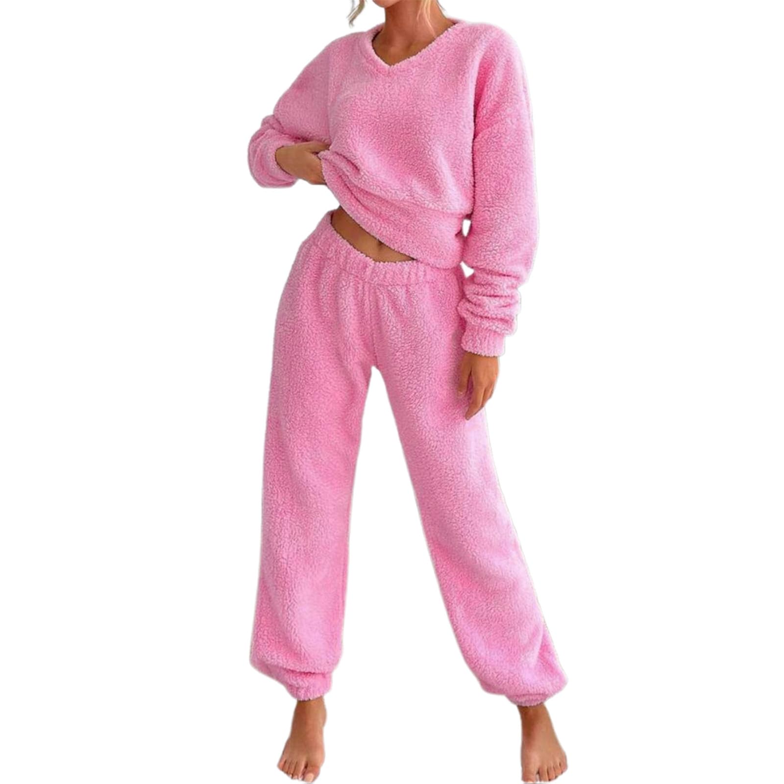 Pijama de invierno cálido y suave para mujer, ropa de dormir térmica, ropa de dormir para noches frías, relajación, ajuste cómodo, conjunto de dos piezas, ropa de dormir de manga larga, regalos