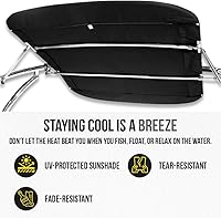 Vista 4 de FASWORX Soportes universales para barcos Bimini en torre de wakeboard, lona superior 600D Bimini, marco y abrazaderas, toldo universal