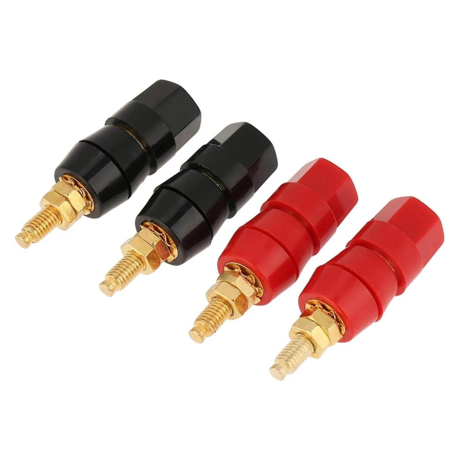 Lot de 4/10 fiches bananes - Sonde de test pour haut-parleur - Bornes noires et rouges - Adaptateur jack de 4 mm - Noir et rouge
