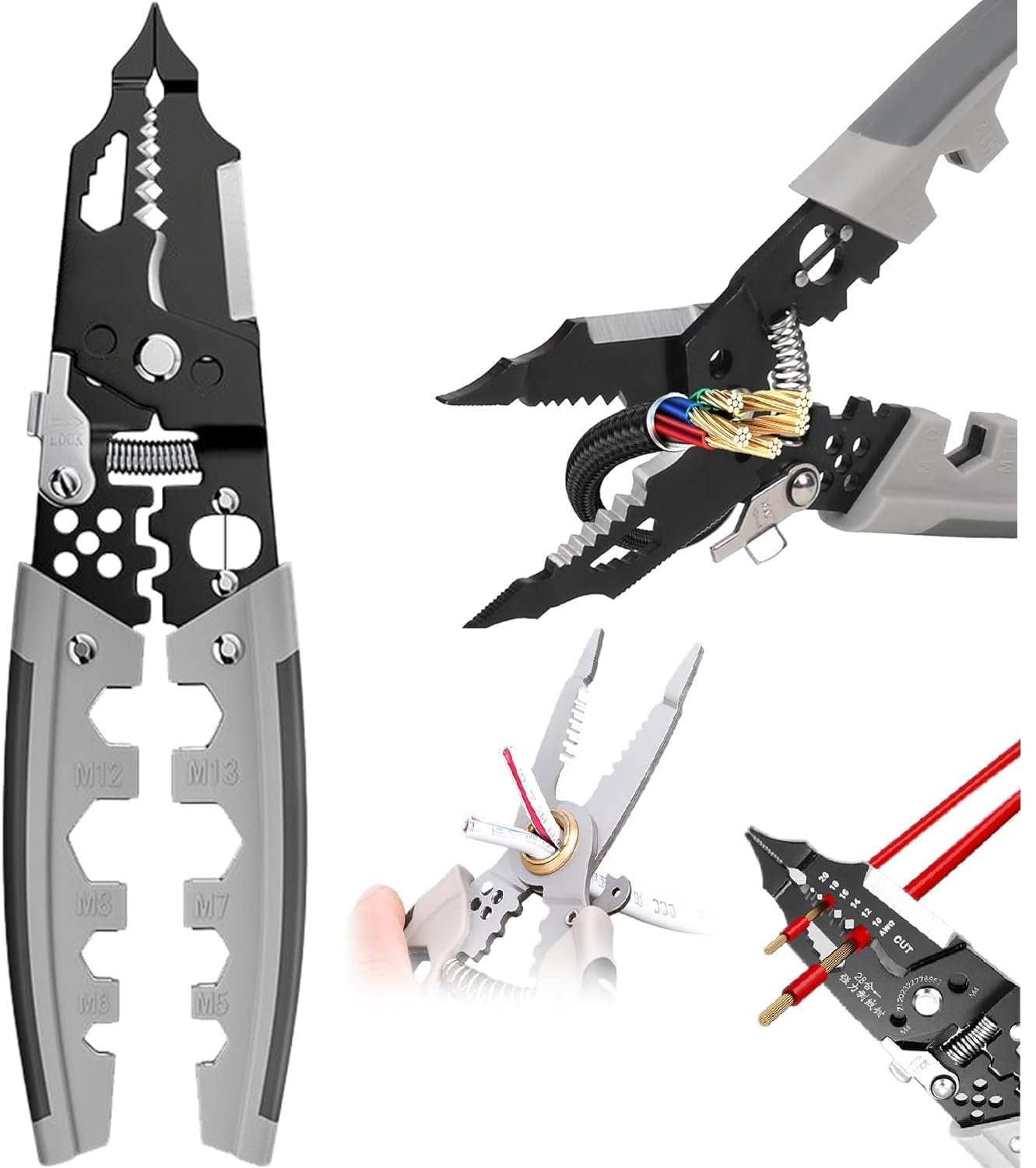 VAEGI 28 In 1 Wire Stripper Tool,Multifunction Wire Strippers Electrical,8-Inch Wire Crimping Tool,Crimper with Splitting Hand Tool Cutting Plier Wire Looping Pliers Cutter Precision Tool (B0DFMNT1JY) Amazon Price History, Amazon Price Tracker
