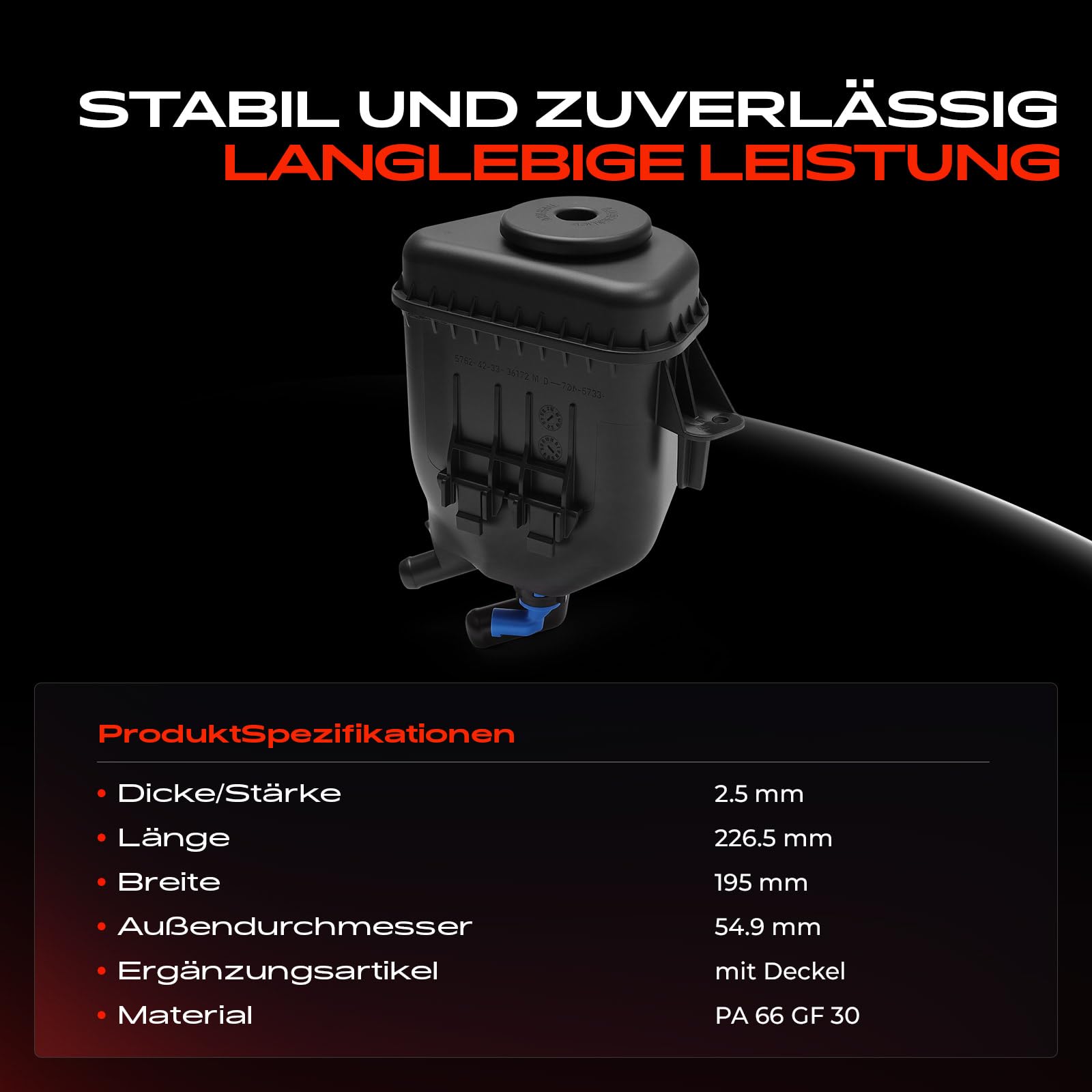 Frankberg Ausgleichsbehälter Hydrauliköl-Servolenkung Kompatibel mit 5er F10 535 6er F12 640 7er F01-F04 740