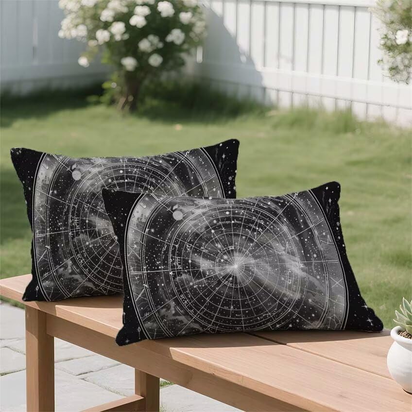 Housse coussin exterieur 50x70 rectangle imperméable constellation