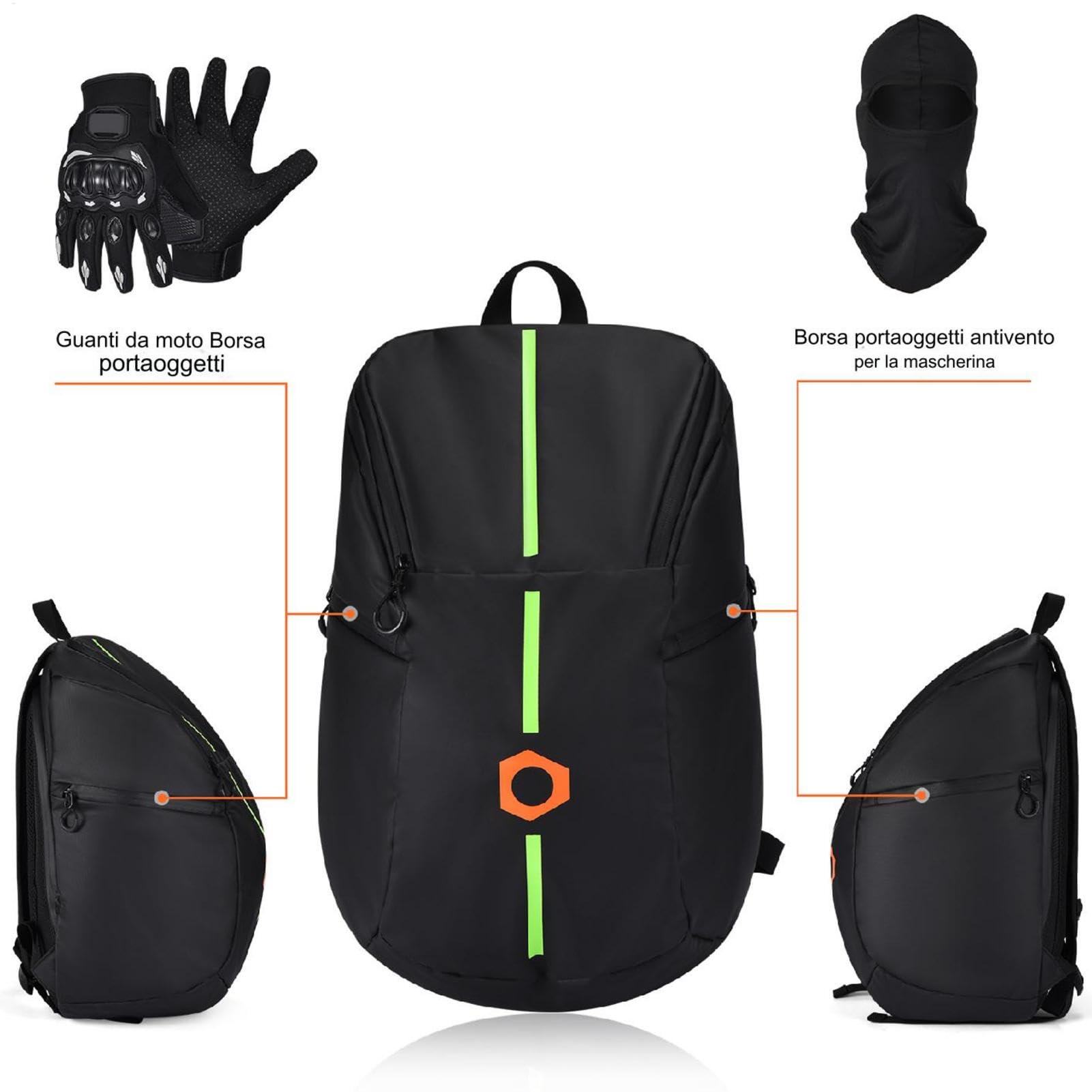 Generico Zaino Per Caschi, Zaino Per Moto Impermeabile - Borsa Porta