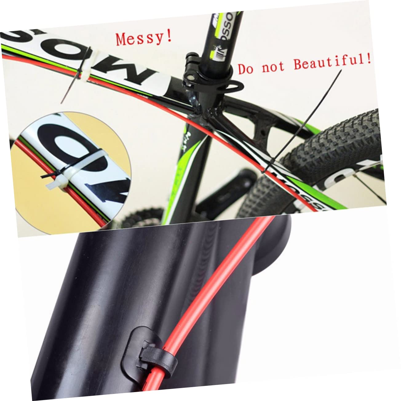 OSOLADY 4Pcs Shaped Buckle Bike Cable Base Guide Clip Black Durable Tubing Clips for Road Bikes Folding Bikes Flexible Installation Stylish Clip Design