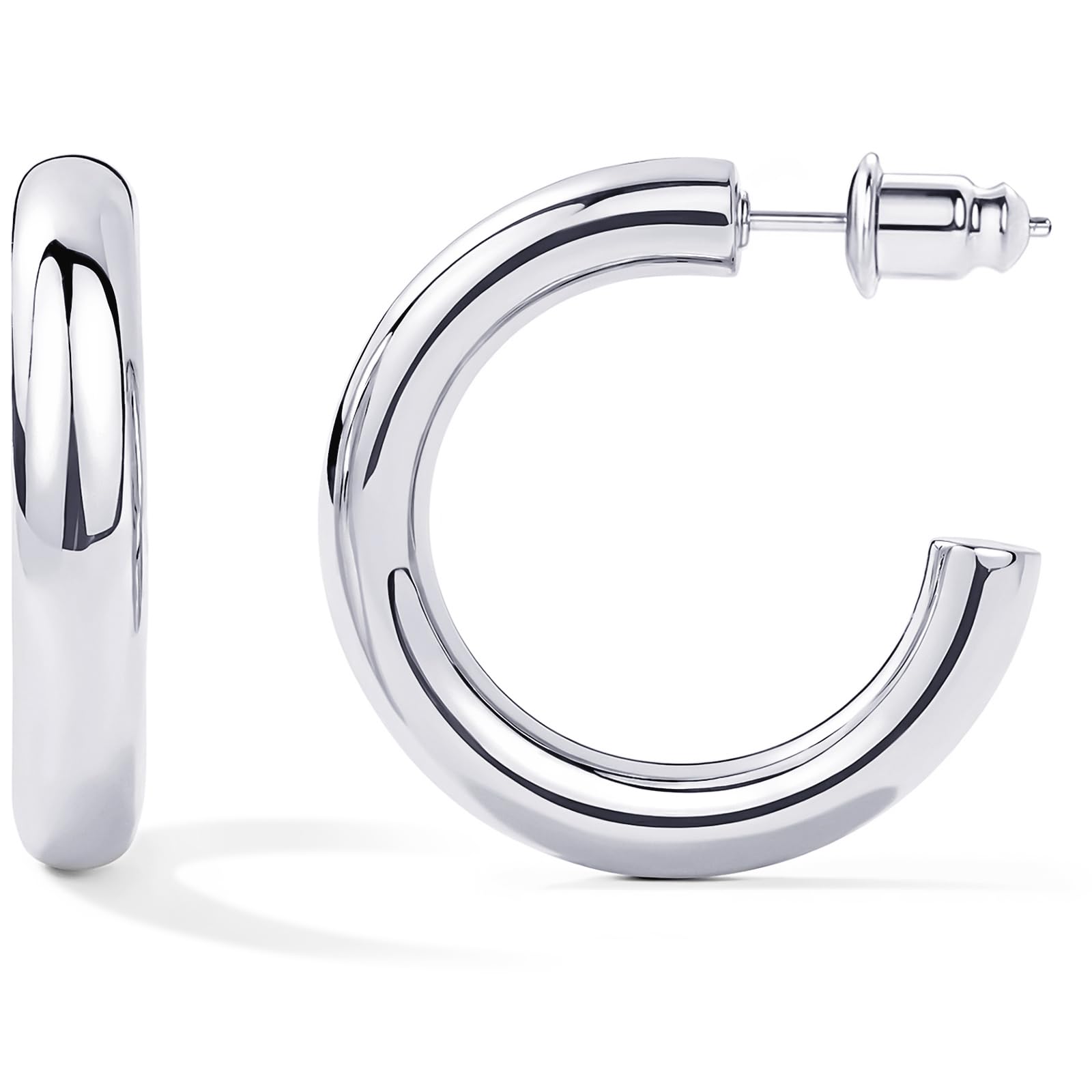 Claro Clivo 14K Gold-Plated Lightweight Open Hoop Earrings For Women