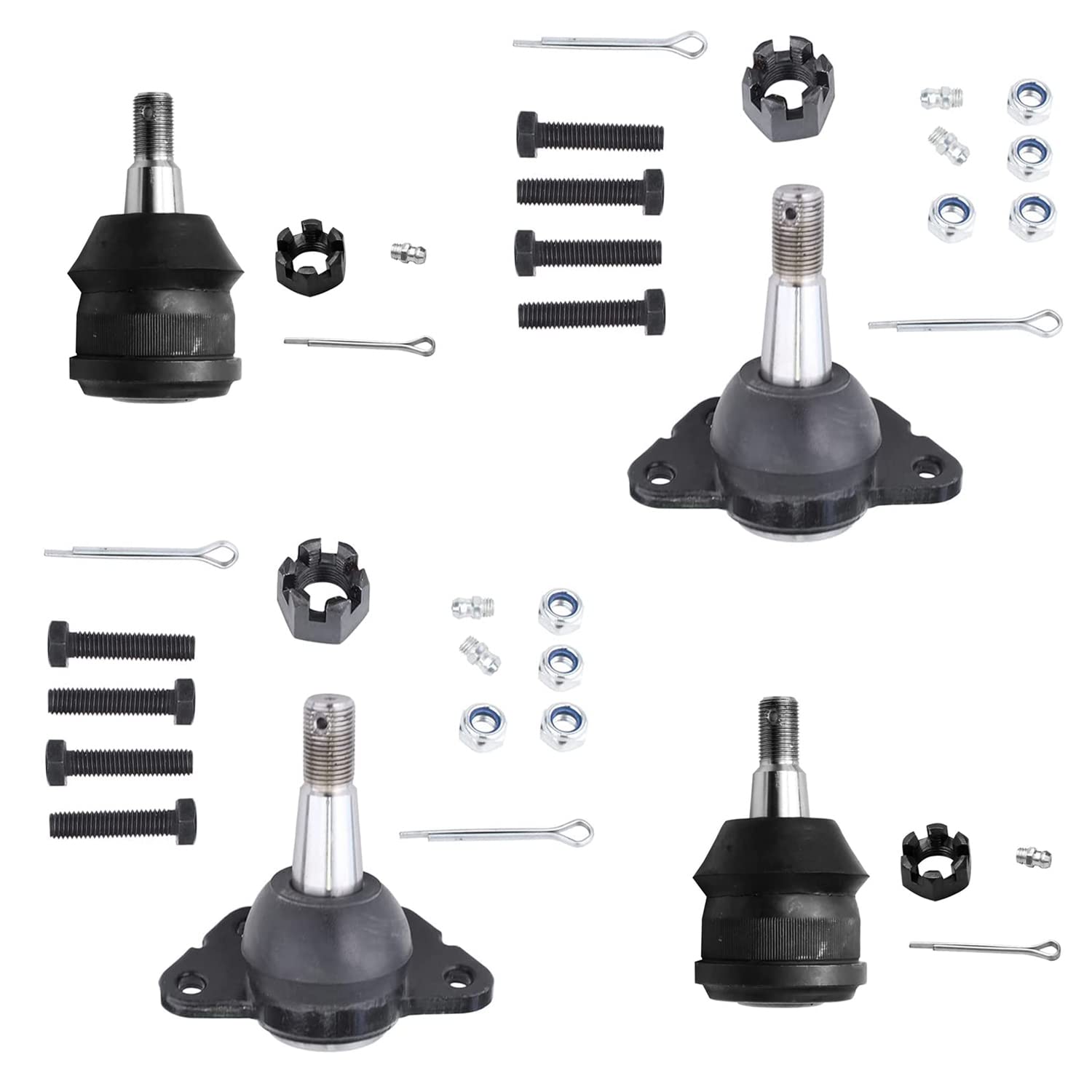 Detroit Axle - Front 4pc Ball Joints for Chevrolet GMC C1500 C2500 Suburban C3500 Express Savana 2500 3500 Yukon Tahoe, 4 Upper & Lower Ball Joints