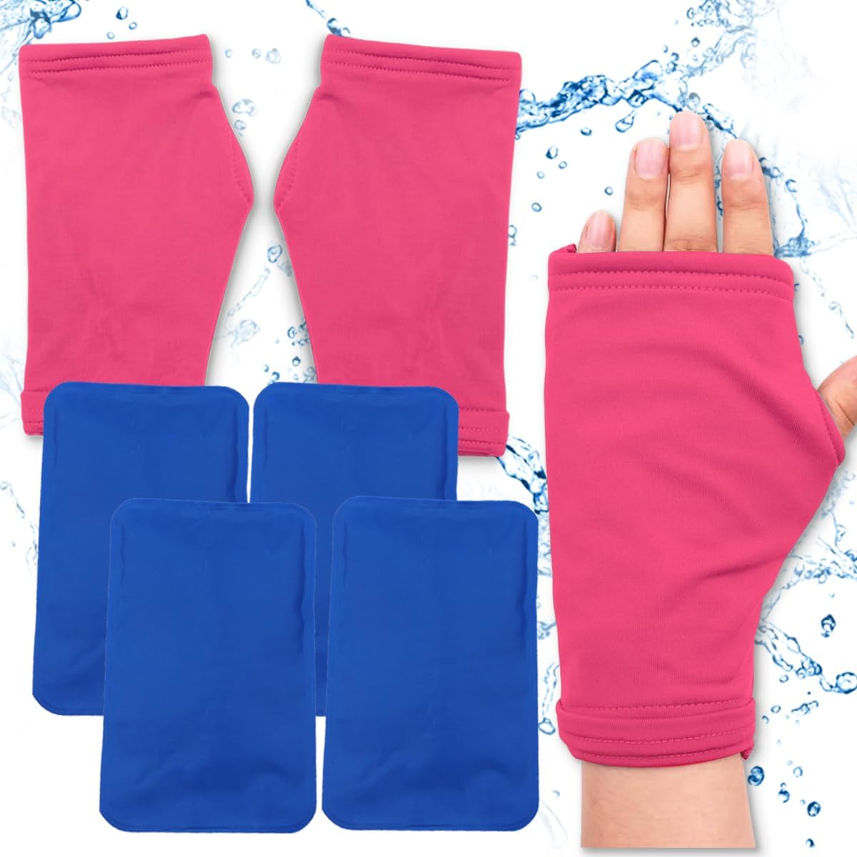 Guantes de terapia de calor y frío, bolsa de hielo para aliviar el dolor. Manoplas para microondas y congelables para artritis, lesiones en los
